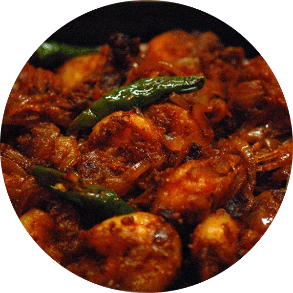 Crispy Chettinad-style prawn fry